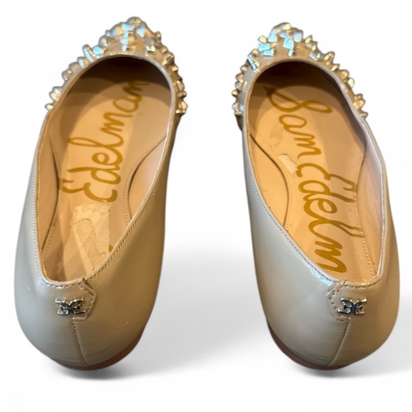 Sam Edelman Savannah Beige Studded Skimmer Pointed Toe Flats Size 7.5 - Picture 5 of 15